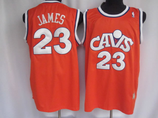 NBA Cleveland Cavaliers 23 Lebron James Orange Cavs Throwback Authentic Jersey